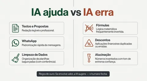 IA ajuda vs IA erra em planilhas e dinheiro