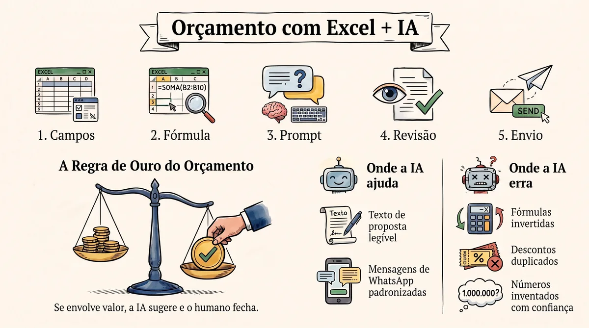 Infográfico orçamento com Excel e inteligência artificial