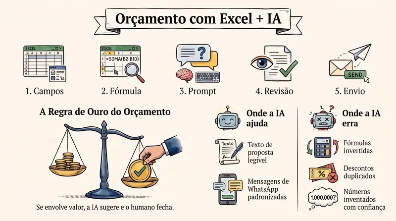 Como automatizar orçamentos no Excel com IA (sem virar cientista de dados)