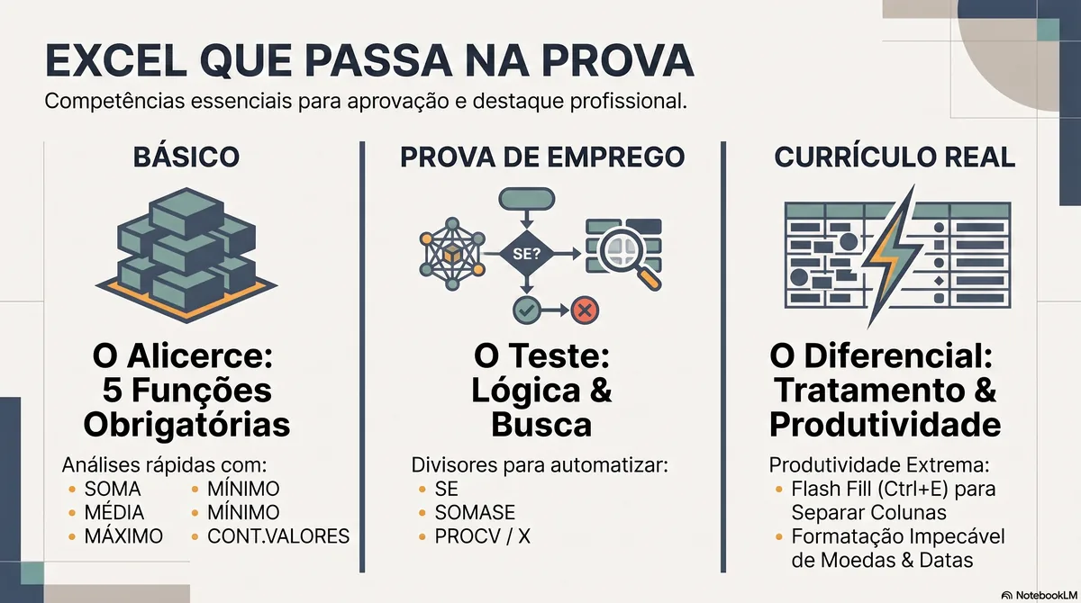 Excel no currículo em 2026: o que as empresas testam na prova de emprego