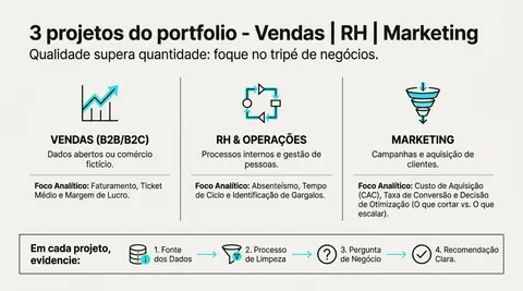 Três projetos ideais para portfólio júnior de dados
