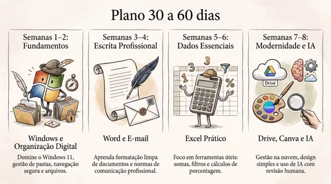 Plano de capacitação digital em 30 a 60 dias