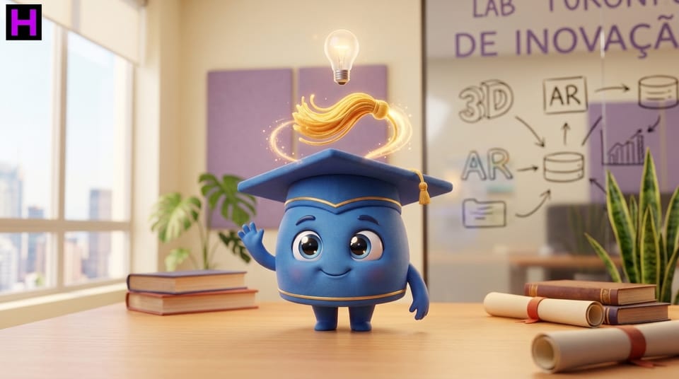 Mascote chapéu de formatura avançado simpático do Curso de Google for Education Avançado da Escola Habilidade